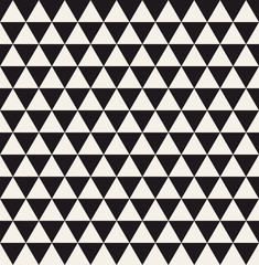 Triangle geometric seamless pattern. Fashion graphic background design. Modern stylish texture. Monochrome template. Can be used for prints, textiles, wrapping, wallpaper, website, blog etc. VECTOR