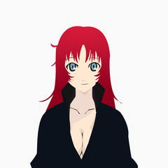 beautiful girl in anime style