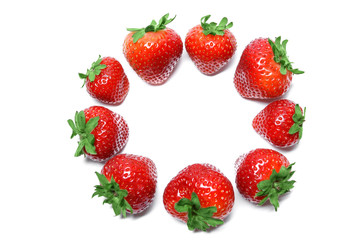 Obraz na płótnie Canvas Strawberry isolated on white background top view