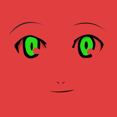 Cartoon face with emotion (anime style)