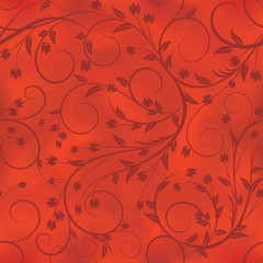 Valentines red floral seamless pattern.