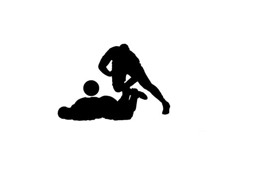Soccer Player falling Silhouette 