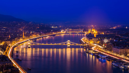 Fototapeta na wymiar Night panorama, Budapest