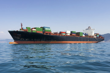 cargo freight, container ship in sea