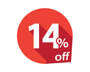 14 percent discount off red circle
