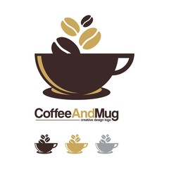 Obraz premium Coffee Logo - Cofee, Mug, Coffee Beans, Simple Design Logo Vector