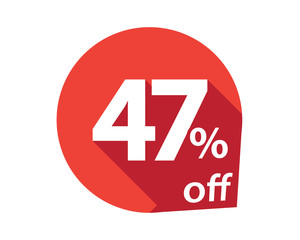 47 percent discount off red circle