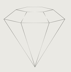 Diamond vector on grey separate background, diamante vettoriale su sfondo grigio separato - obrazy, fototapety, plakaty