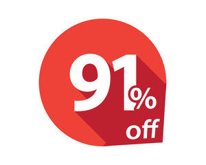 91 percent discount off red circle