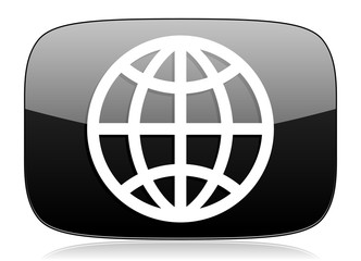 earth black glossy web modern icon