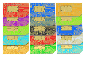 set of  SIM cards