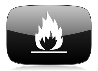 flame black glossy web modern icon