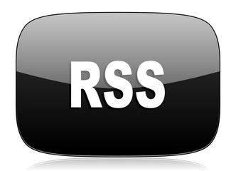 rss black glossy web modern icon