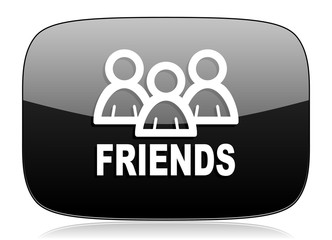 friends black glossy web modern icon