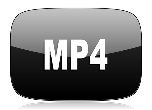 mp4 black glossy web modern icon