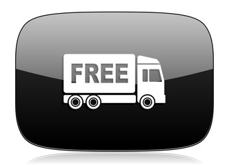 free delivery black glossy web modern icon
