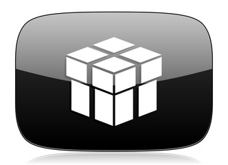 box black glossy web modern icon