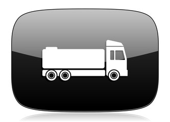 truck black glossy web modern icon