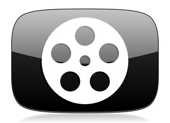 film black glossy web modern icon