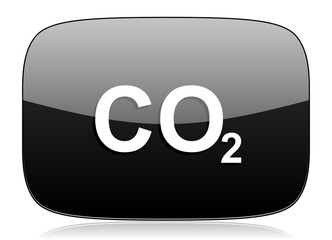 carbon dioxide black glossy web modern icon