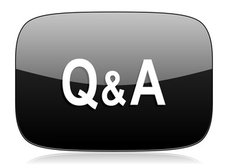 question answer black glossy web modern icon