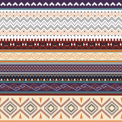 Ethnic striped ornated pattern . Tribal vector background .