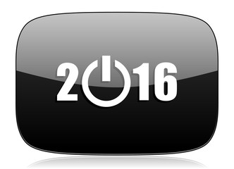 year 2016 black glossy web modern icon