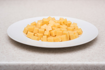 Cube sliced cheese