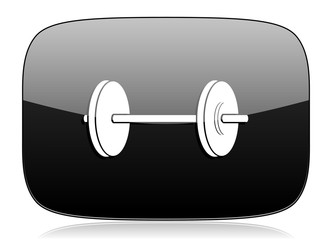 fitness black glossy web modern icon