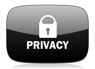privacy black glossy web modern icon