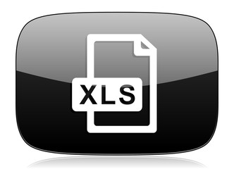 xls file black glossy web modern icon