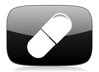 drugs black glossy web modern icon