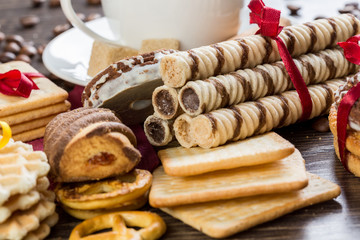 Biscuits on table