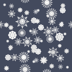 Winter snowflakes seamless texture pattern