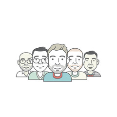 set of cartoon-style vector hipster characters