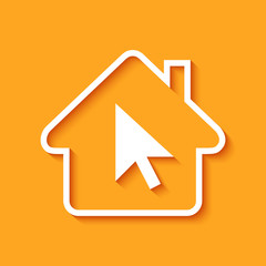 Logo maison et flèche.