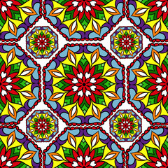 Colorful circle flower mandalas