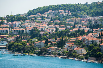 Bay of Gruz near Dubrovnik city in Croatia