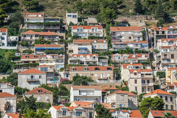 Fototapeta na wymiar Apartment houses in Dubrovnik in Croatia