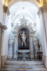 baptismal font in Assumption Cathedral in Dubrovnik, Croatia