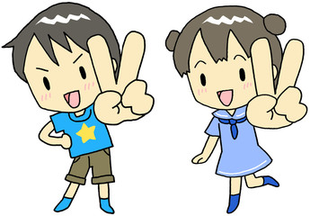 ピースサイン子供