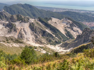 Fototapeta na wymiar Carrara marble quarries general view