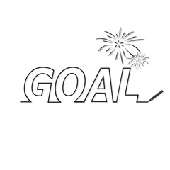 Business goal concept line text illustration