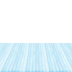 Wood floor blue pastel colour perspective on white background