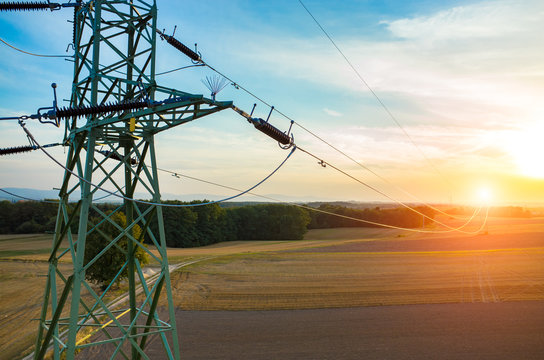 Aerial View On Powerlines