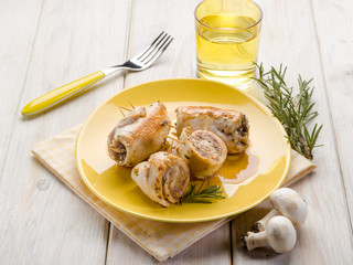 stuffed roll with mushrooms