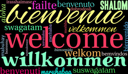 International Welcome Word Cloud. Each word used in this word cloud is another language's version of the word Welcome