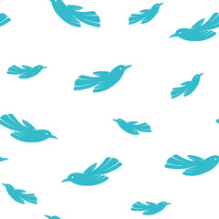 Bird vector art background design for fabric and decor. Seamless