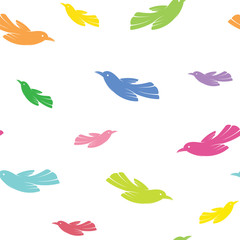Bird vector art background design for fabric and decor. Seamless