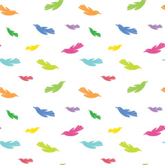 Bird vector art background design for fabric and decor. Seamless